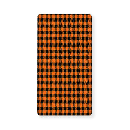 Orange Buffalo Plaid Print Baby Crib Sheet