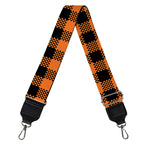 Orange Buffalo Plaid Print Bag Strap
