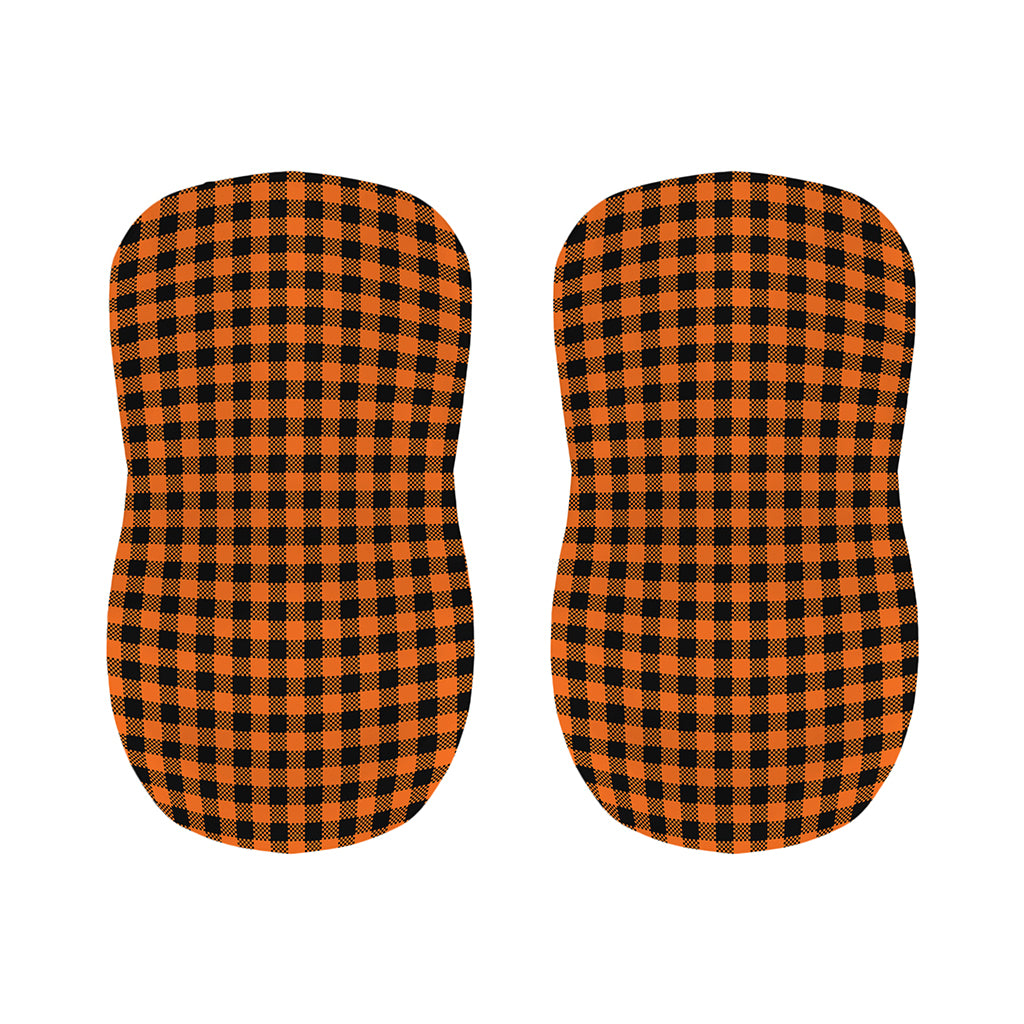 Orange Buffalo Plaid Print Bar Stool Covers