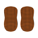 Orange Buffalo Plaid Print Bar Stool Covers
