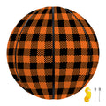 Orange Buffalo Plaid Print Basketball