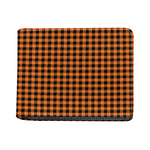 Orange Buffalo Plaid Print Bifold Wallet