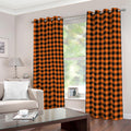 Orange Buffalo Plaid Print Dimout Grommet Curtains