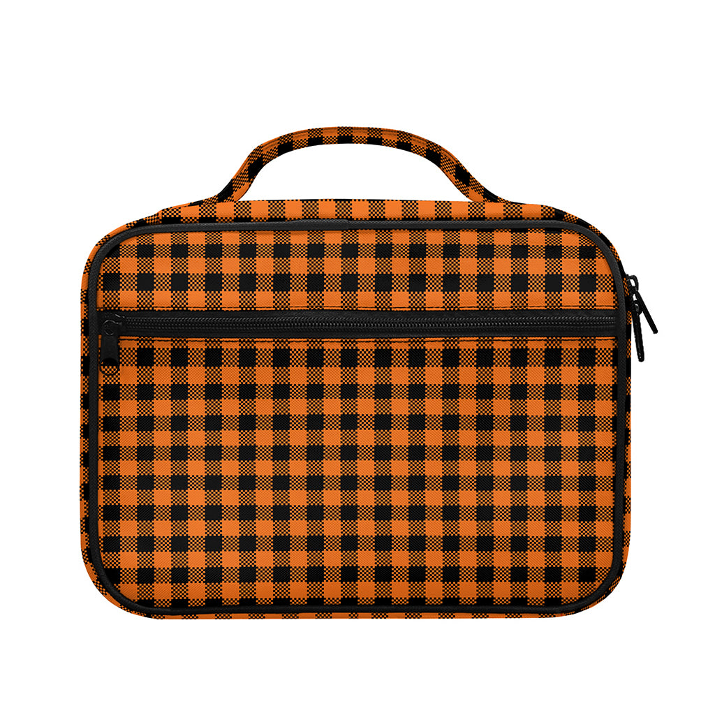 Orange Buffalo Plaid Print Briefcase Bible Bag