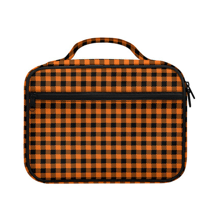 Orange Buffalo Plaid Print Briefcase Bible Bag