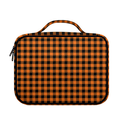 Orange Buffalo Plaid Print Briefcase Bible Bag