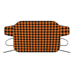 Orange Buffalo Plaid Print Car Windshield Snow Cover