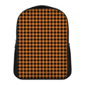 Orange Buffalo Plaid Print Casual Backpack