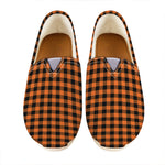 Orange Buffalo Plaid Print Casual Shoes