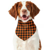 Orange Buffalo Plaid Print Dog Bandana