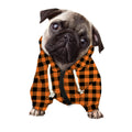 Orange Buffalo Plaid Print Dog Zip Up Hoodie