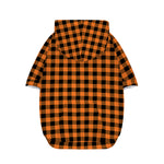 Orange Buffalo Plaid Print Dog Zip Up Hoodie