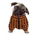 Orange Buffalo Plaid Print Dog Zip Up Jacket