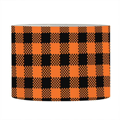Orange Buffalo Plaid Print Drum Lamp Shade