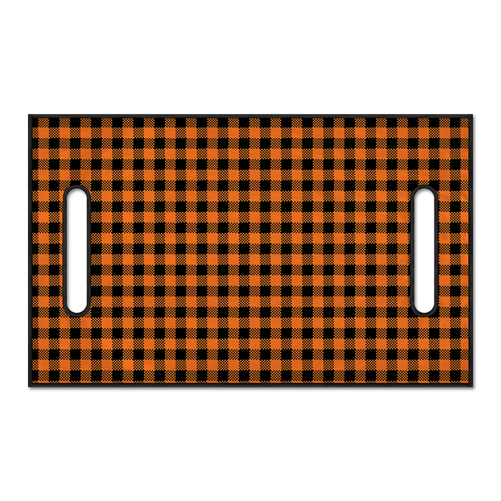 Orange Buffalo Plaid Print Golf Cart Seat Cover