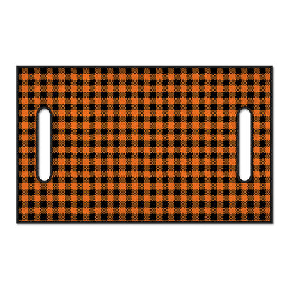 Orange Buffalo Plaid Print Golf Cart Seat Cover