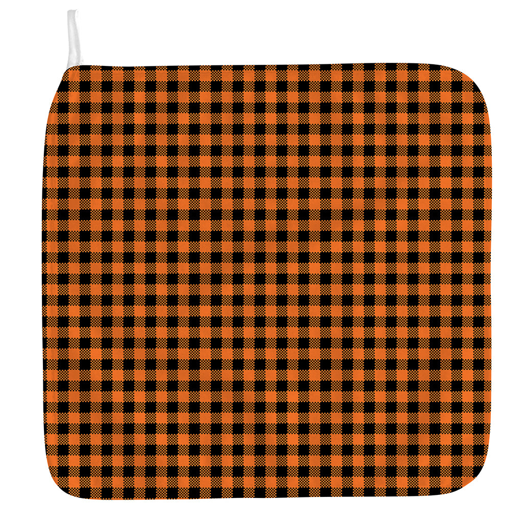 Orange Buffalo Plaid Print Hand Towel