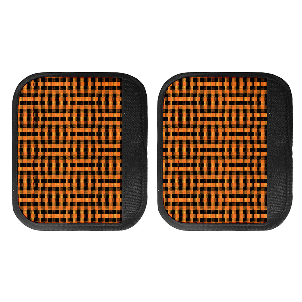 Orange Buffalo Plaid Print Handle Covers