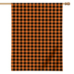 Orange Buffalo Plaid Print House Flag