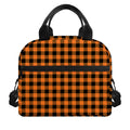 Orange Buffalo Plaid Print Insulated Lunch Bag