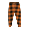 Orange Buffalo Plaid Print Jogger Pants