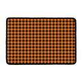 Orange Buffalo Plaid Print Kitchen Mat
