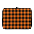 Orange Buffalo Plaid Print Laptop Sleeve
