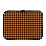 Orange Buffalo Plaid Print Laptop Sleeve