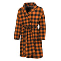 Orange Buffalo Plaid Print Men's Bathrobe