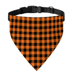Orange Buffalo Plaid Print Over The Collar Dog Bandana