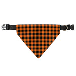 Orange Buffalo Plaid Print Over The Collar Dog Bandana