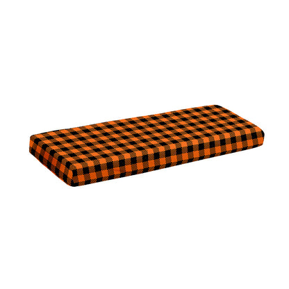 Orange Buffalo Plaid Print Piano Keyboard Cover