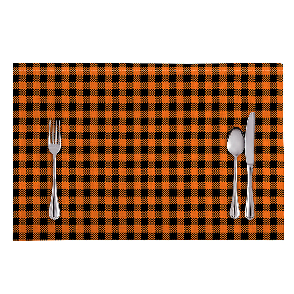 Orange Buffalo Plaid Print Placemat