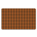 Orange Buffalo Plaid Print Polyester Doormat