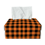 Orange Buffalo Plaid Print Rectangle Tissue Box Cover