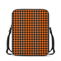Orange Buffalo Plaid Print Rectangular Crossbody Bag