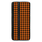 Orange Buffalo Plaid Print Refrigerator Handle Covers