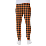 Orange Buffalo Plaid Print Scuba Joggers