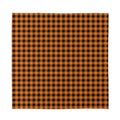 Orange Buffalo Plaid Print Silk Bandana