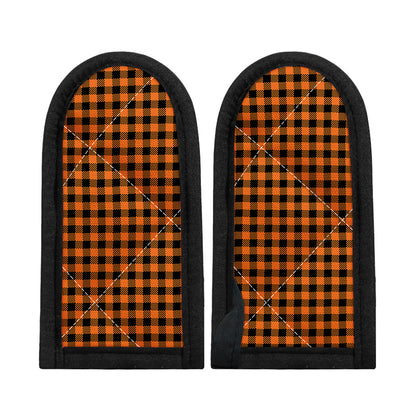 Orange Buffalo Plaid Print Skillet Handle Cover