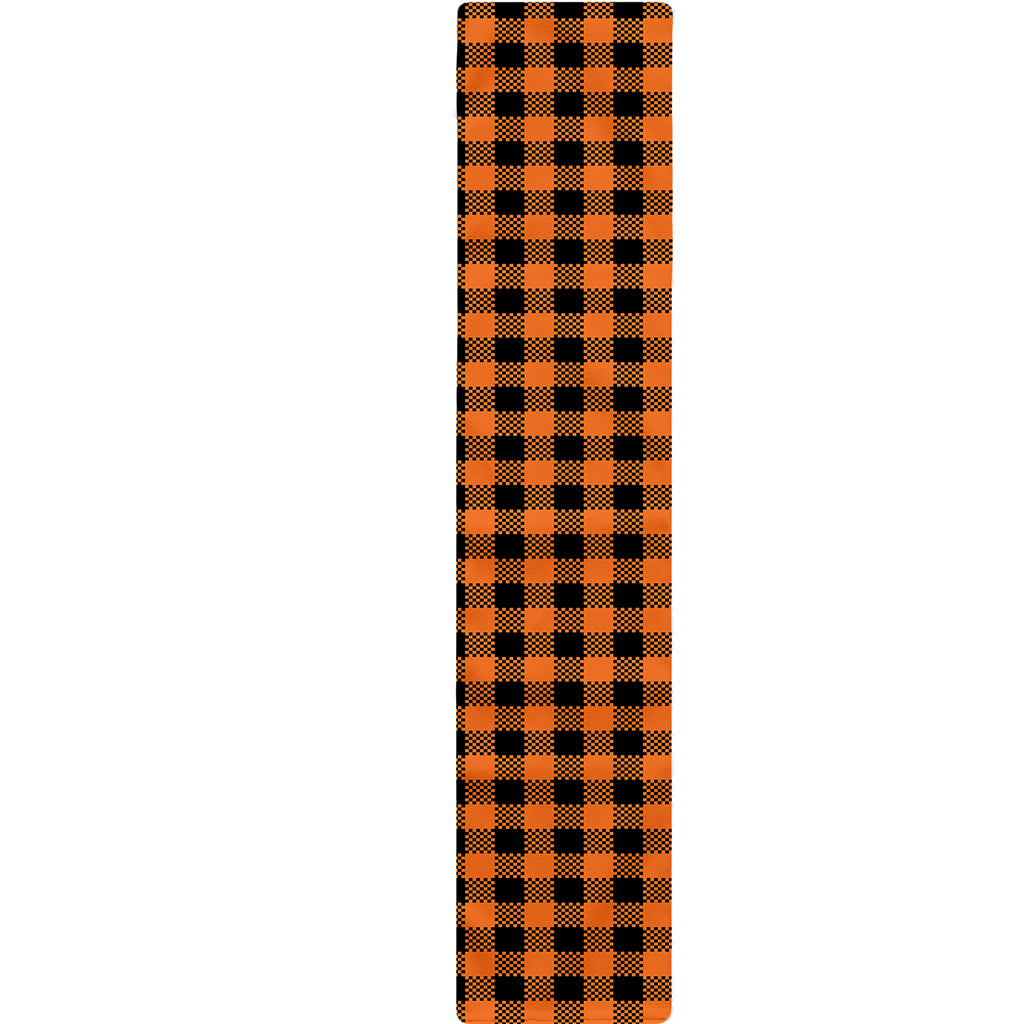 Orange Buffalo Plaid Print Table Runner