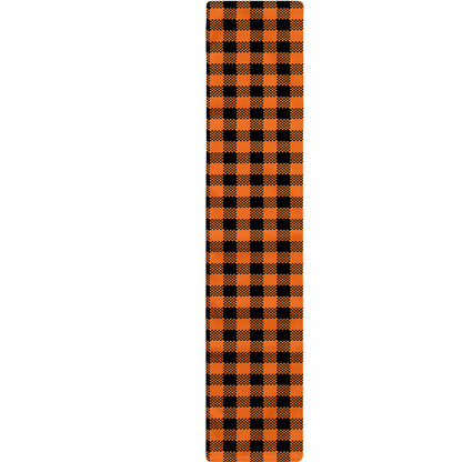 Orange Buffalo Plaid Print Table Runner