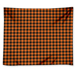 Orange Buffalo Plaid Print Tapestry