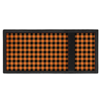 Orange Buffalo Plaid Print Trifold Wallet