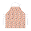 Orange Bull Terrier Pattern Print Adjustable Apron