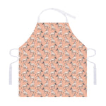 Orange Bull Terrier Pattern Print Adjustable Apron