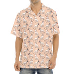 Orange Bull Terrier Pattern Print Aloha Shirt