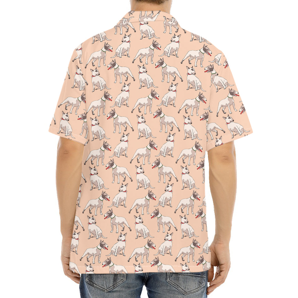 Orange Bull Terrier Pattern Print Aloha Shirt
