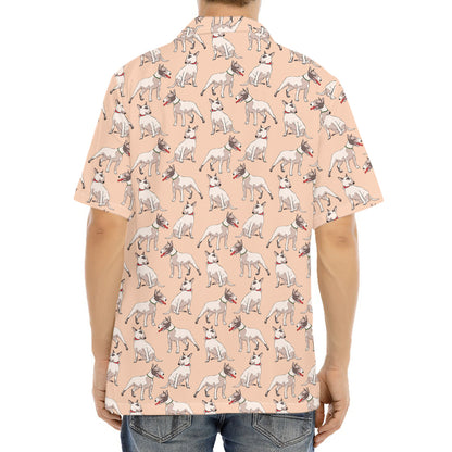 Orange Bull Terrier Pattern Print Aloha Shirt
