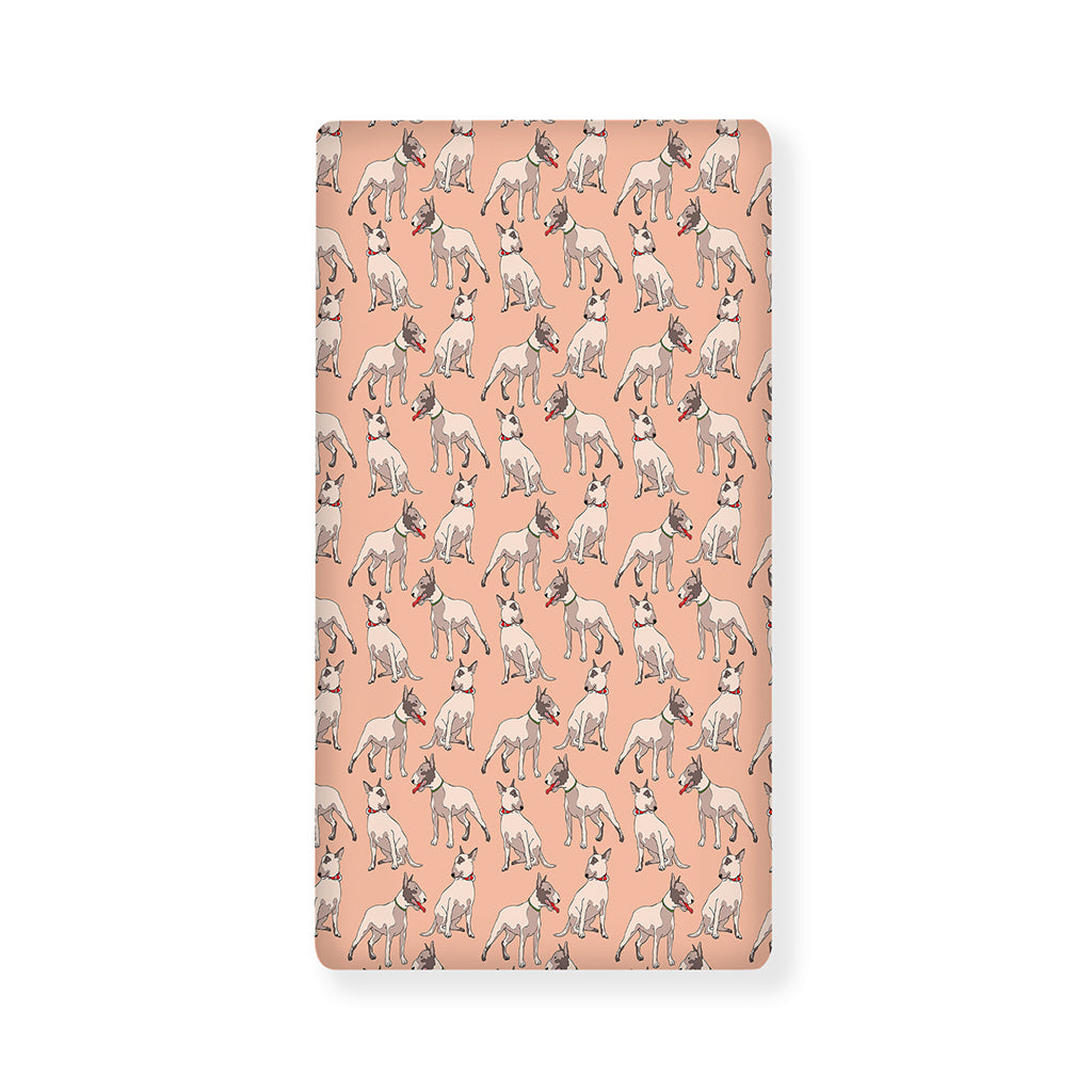 Orange Bull Terrier Pattern Print Baby Crib Sheet